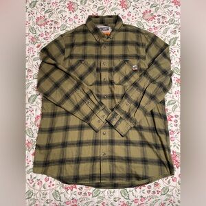 Duluth Trading Co Green Plaid Button Down Shirt